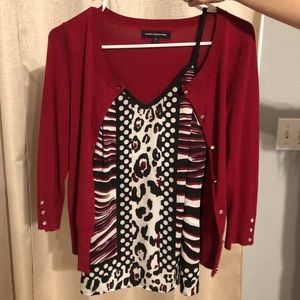 Express tank and cardigan